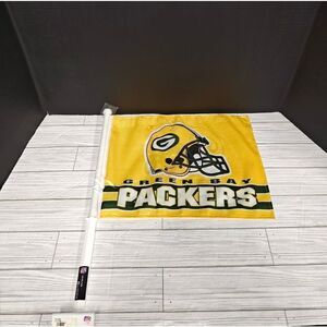 NFL Green Bay Packers Helmet on Yellow Window Car Flag by Rico Industries